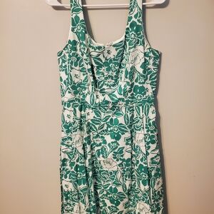 Anne Klein Teal and White Floral Mini Dress